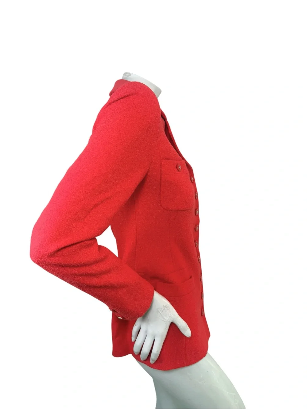 Chanel Vintage 95A Coral Bouclé CC Button Jacket